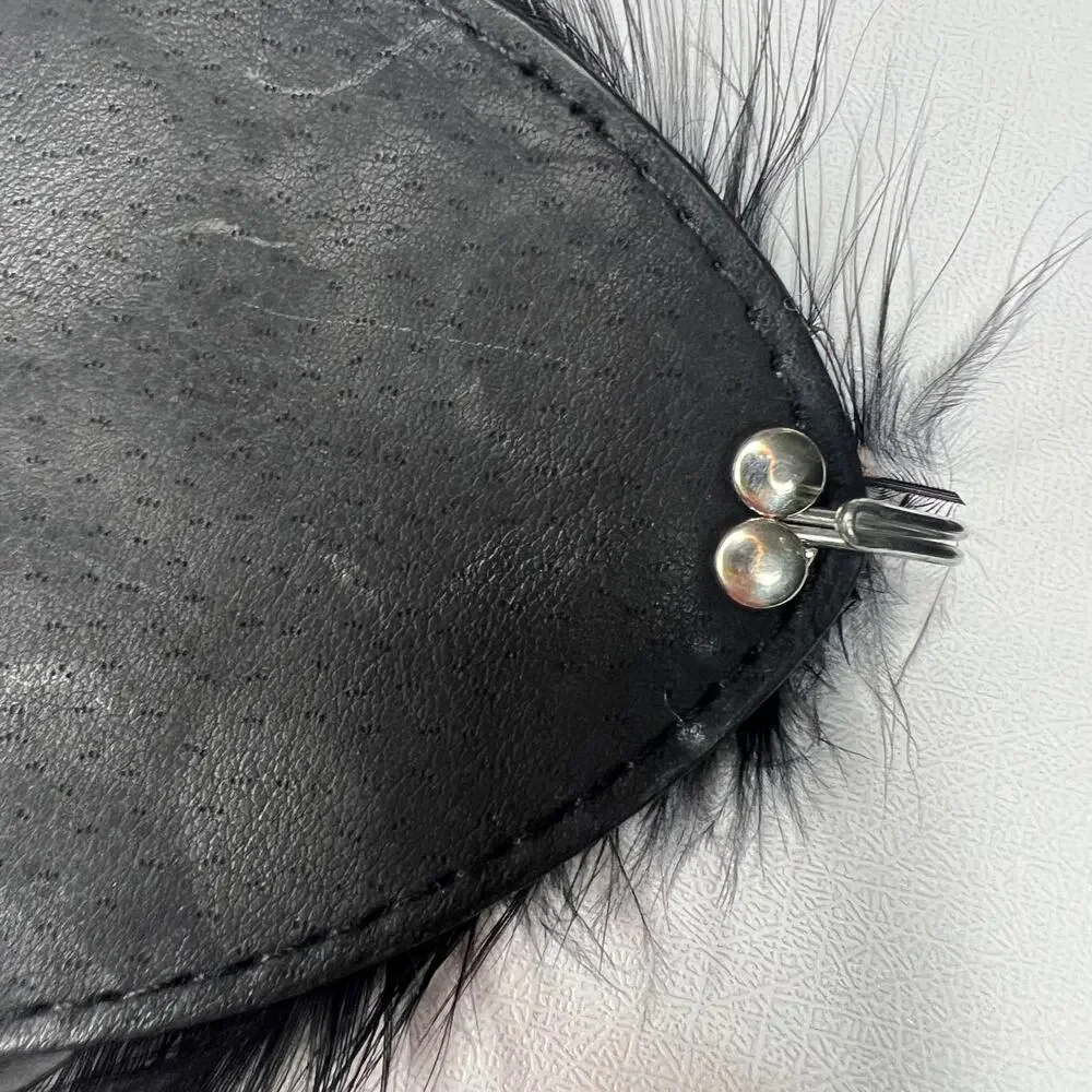 Vintage 90s Size Medium Large Black Feather Rhinestone Belt Wide Stretch Cinch